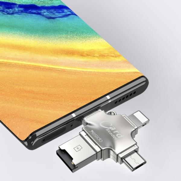 قارئ البطاقات متعدد الوظائف مع USB3.0 فائق السرعة لنقل البيانات Yesido 