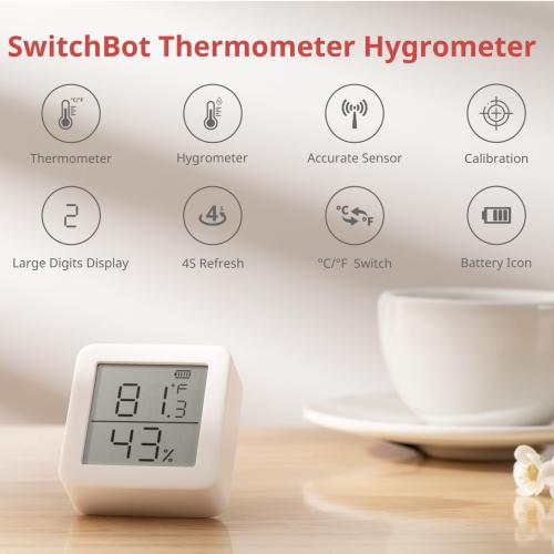 جهاز ‏SwitchBot مستشعر لاسلكي لدرجة الحرارة والرطوبة