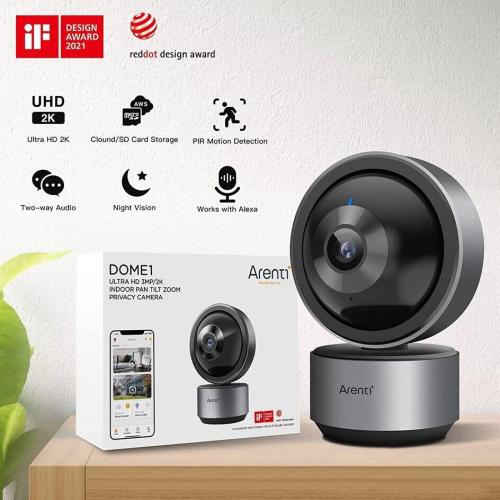 كاميرا مراقبة Arenti DOME1 3MP 2K Ultra HD Wi-Fi Pan/Tilt Security Camera