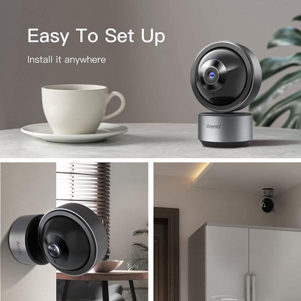 كاميرا مراقبة Arenti DOME1 3MP 2K Ultra HD Wi-Fi Pan/Tilt Security Camera