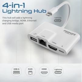 PROMATE MediaSync-LT 4-in-1 Multimedia Hub with Lightning Connector