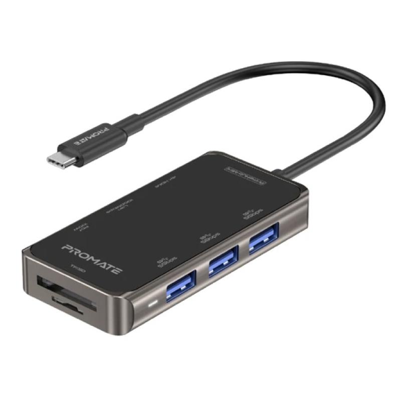 PROMATE PrimeHub-Mini Ultra-Compact 8 in 1 USB-C Hub with 100W Power Delivery