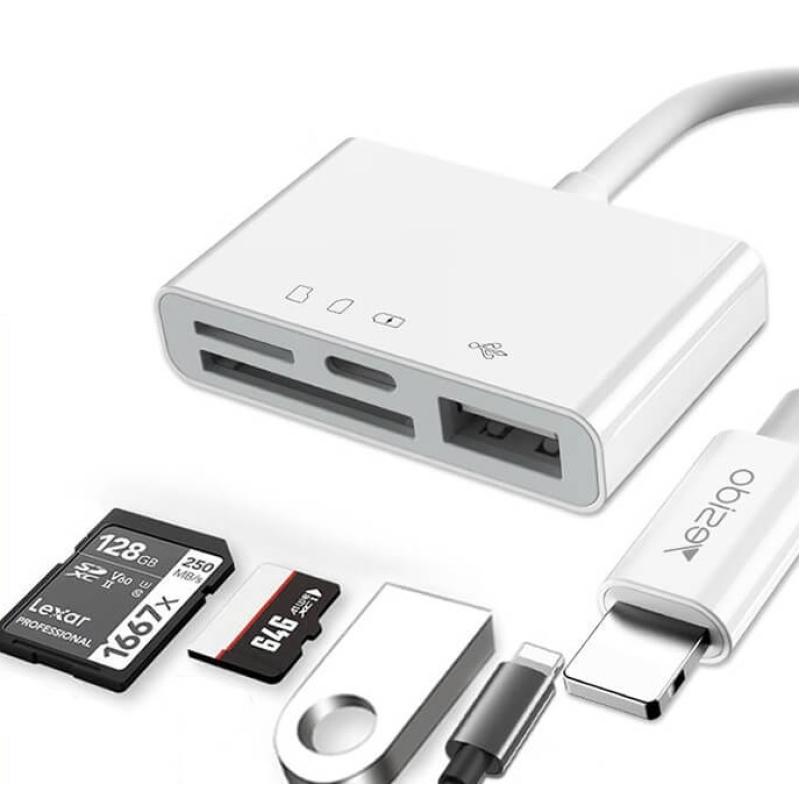 وصلة Yesido GS12 lightning to USB Plus TF MicroSD Plus Lightning OTG Adapter