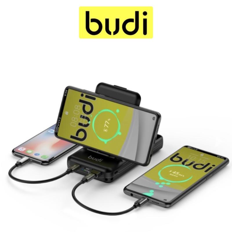 شاحن متنقل 10 الف ملي امبير 20 واط مع بوكس بخاصية الشحن اللاسلكي متعدد الوظائف BUDI Multi Functional Power Bank Box