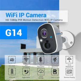 كاميرا مراقبة تعمل بالبطارية ESCAM G14 Rechargeable 1080P Full HD AI Recognition Infrared Night Vision WiFi Camera