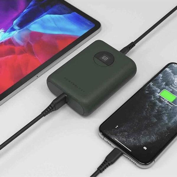 Powerology 10000mAh Ultra-Compact Power Bank 20W PD & QC3.0 USB-A and USB-C