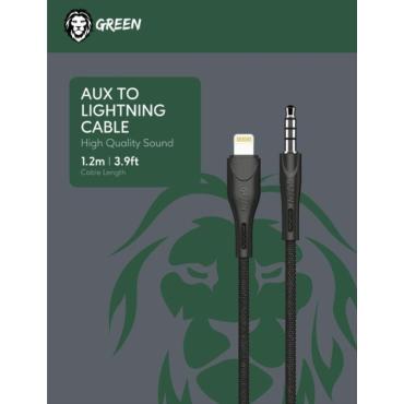 كيبل AUX مع منفذ للآيفون من GREEN LION