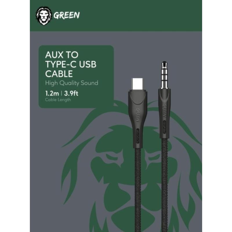 كيبل AUX مع منفذ تايب سي من GREEN LION