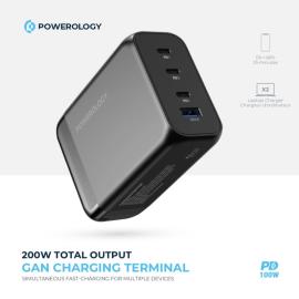 powerology 200W total output gan charging terminal