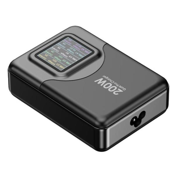 Powerology 200W Total Output GaN Charging Terminal With LED -Voltage Display