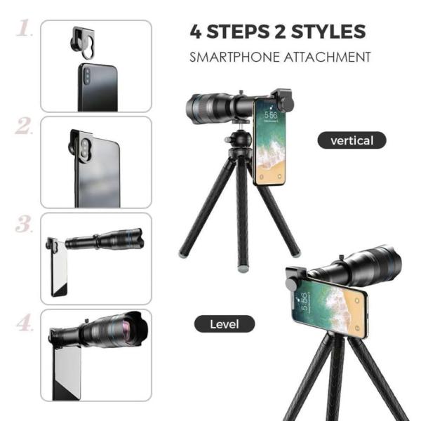 منظار Apexel Mobile Super 60X Telephoto Lens