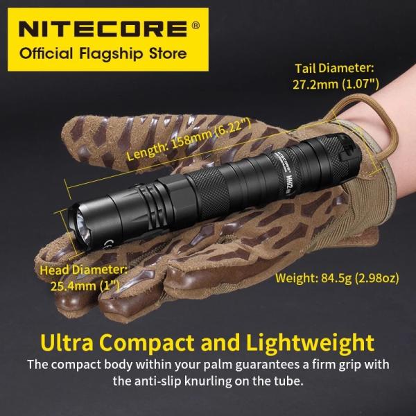 Nitecore MH12 V2 CREE XP-L2 V6 LED Flashlight -1200 Lumens -21700 Battery (Included) w/Eco-sensa USB charging cable