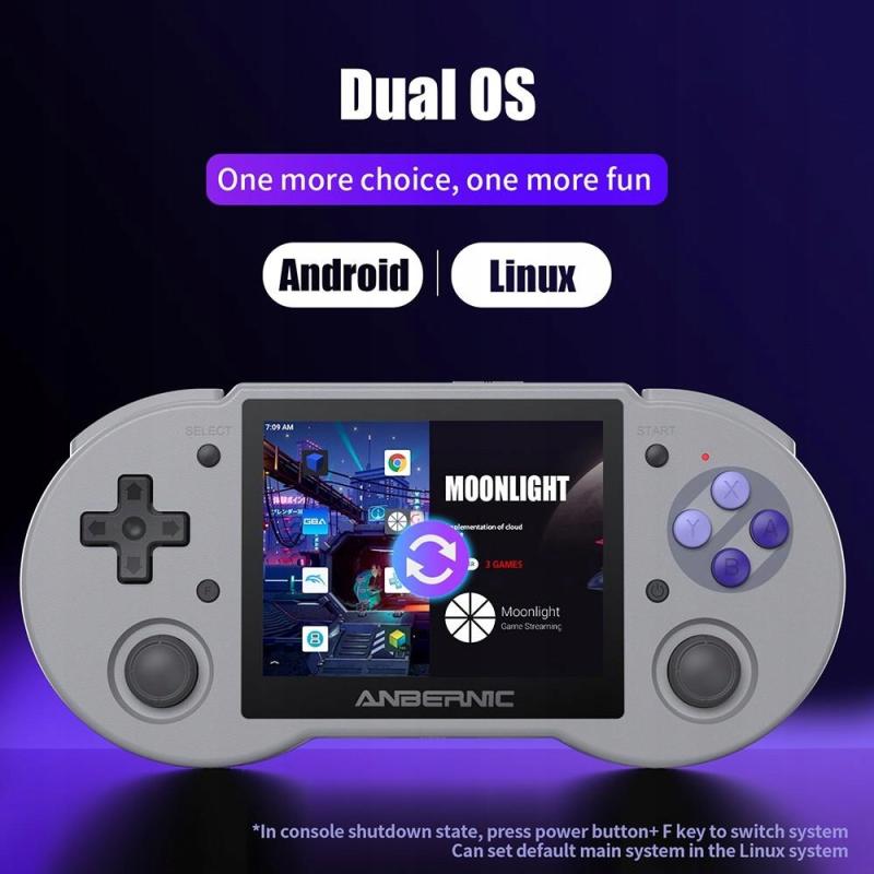 لعبة ANBERNIC RG353P Handheld Game Console Support 5G WiFi 4.2 Bluetooth Dual OS +Android 11, Linux RK3566 64BIT 64G TF Card 4452 Classic Games 3.5 Inch IPS Screen 3500mAh Battery