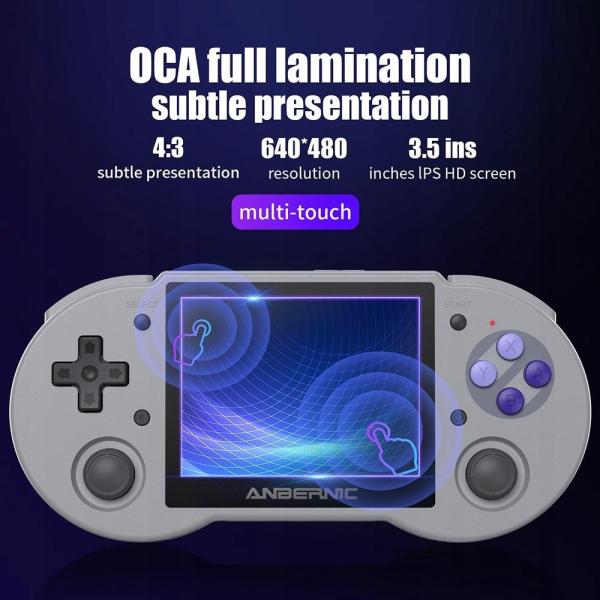 لعبة ANBERNIC RG353P Handheld Game Console Support 5G WiFi 4.2 Bluetooth Dual OS +Android 11, Linux RK3566 64BIT 64G TF Card 4452 Classic Games 3.5 Inch IPS Screen 3500mAh Battery