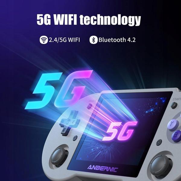 لعبة ANBERNIC RG353P Handheld Game Console Support 5G WiFi 4.2 Bluetooth Dual OS +Android 11, Linux RK3566 64BIT 64G TF Card 4452 Classic Games 3.5 Inch IPS Screen 3500mAh Battery