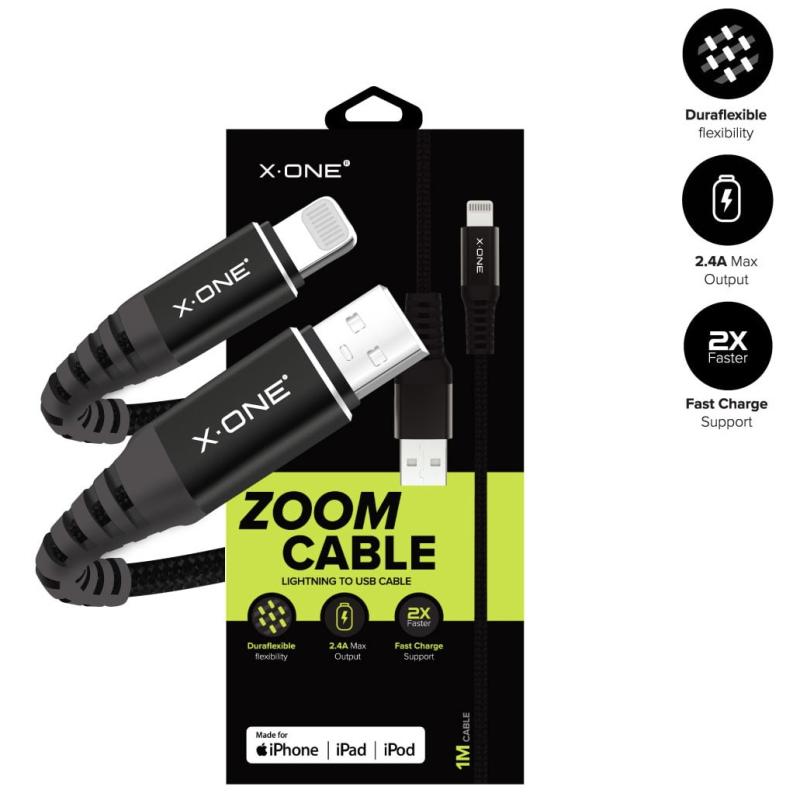 كيبل شحن X.One® Zoom Cable – USB to Lightning Cable