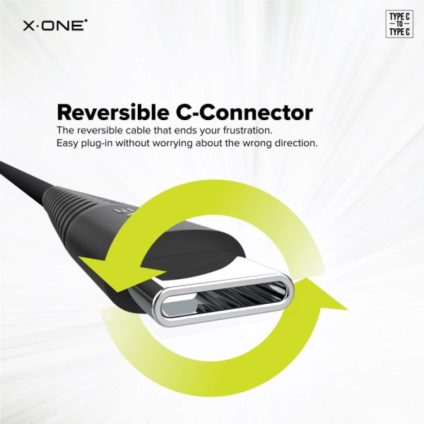 كيبل شحن X.One® Ultra Pro 100W Cable [PD support + QC3.0] (Type-C to Type-C)