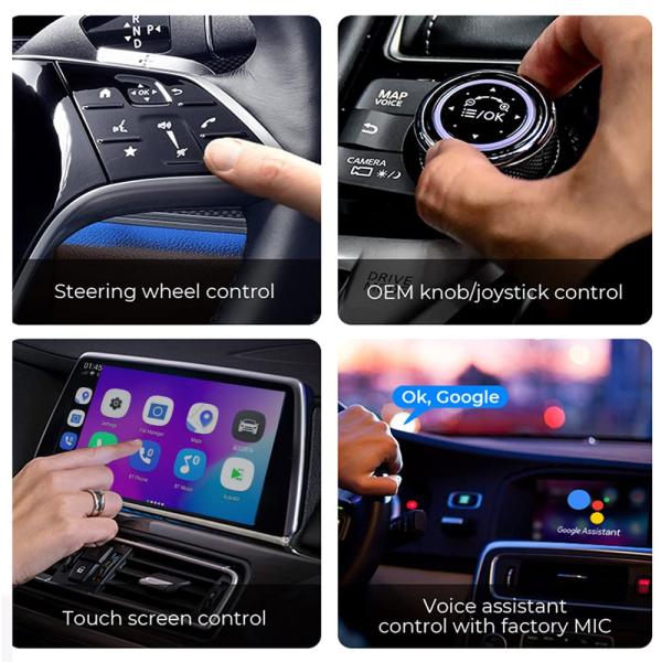 Carlinkit Android Ai Box V3, Qualcomm 8-core/4G+64GB, Comes with Google Play, Support Netflix, Youtube, Disney+, Only Fit for Cars with Built-in Wired CarPlay