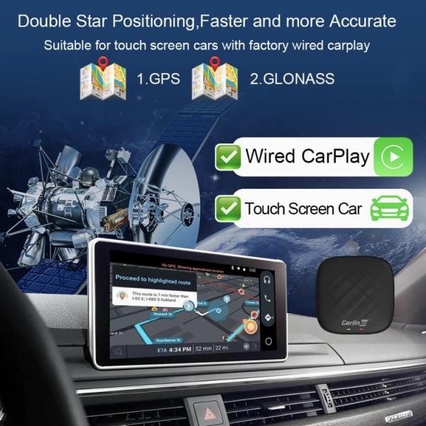 Carlinkit Android Ai Box V3, Qualcomm 8-core/4G+64GB, Comes with Google Play, Support Netflix, Youtube, Disney+, Only Fit for Cars with Built-in Wired CarPlay