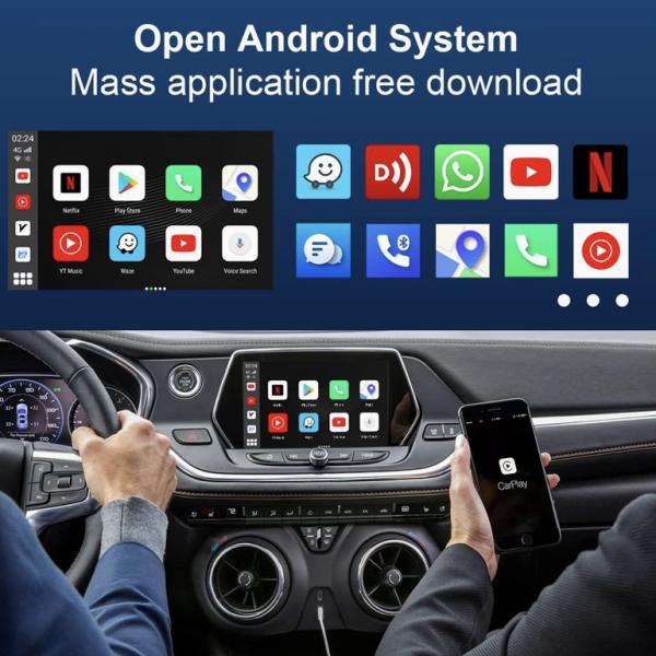 Carlinkit Android Ai Box V3, Qualcomm 8-core/4G+64GB, Comes with Google Play, Support Netflix, Youtube, Disney+, Only Fit for Cars with Built-in Wired CarPlay