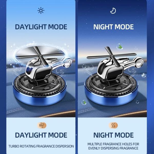 معطر للسيارة على شكل هليكوبتر تعمل بالطاقة الشمسية
