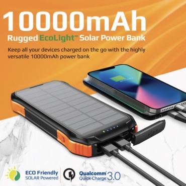 شاحن متنقل بالطاقة الشمسية 5 في 1 بقوة 10000mah - 20W