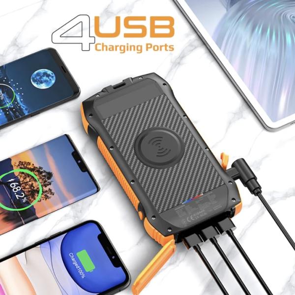 شاحن متنقل بالطاقة الشمسية 5 في 1 بقوة 20000mah - 20W