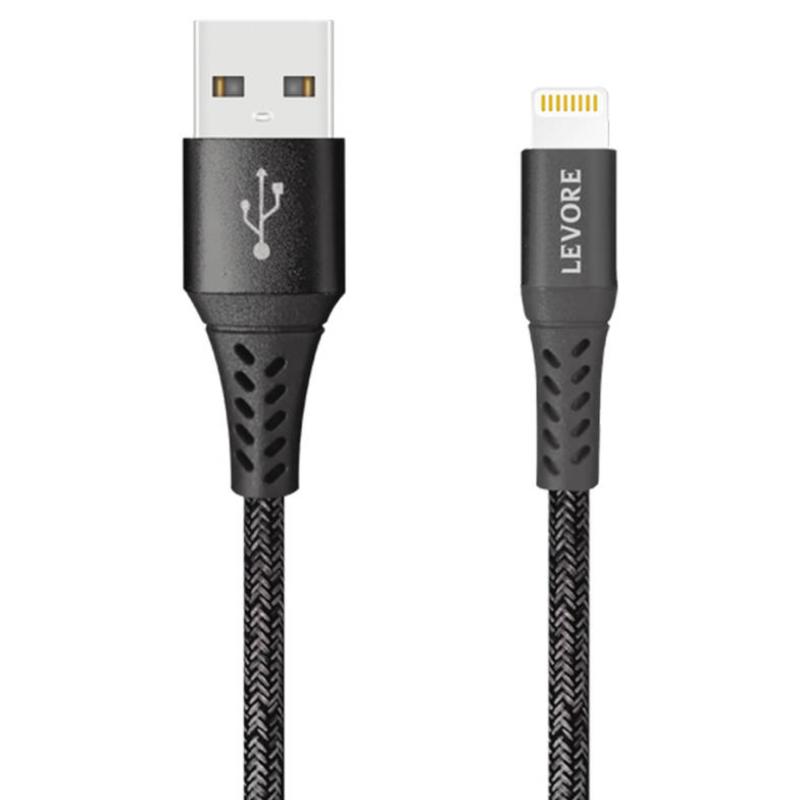 كيبل شحن ونقل بيانات LEVORE USB A to Lightning بطول 1 متر