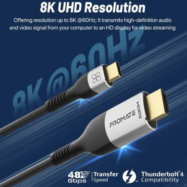 كيبل USB-C to HDMI  بوضوح 8K من PROMATE