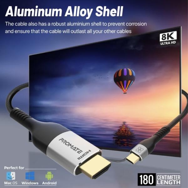 كيبل USB-C to HDMI  بوضوح 8K من PROMATE