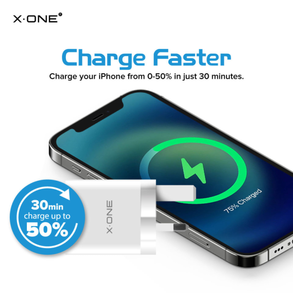 فيشة شحن جدارية بقوة 20 واط بمنفذ USB-C من X.ONE