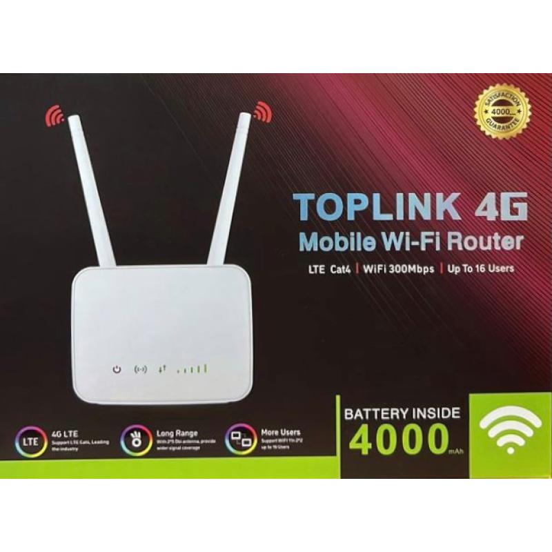 راوتر toplink 4g mobile wi-fi router battery inside 4000 mah