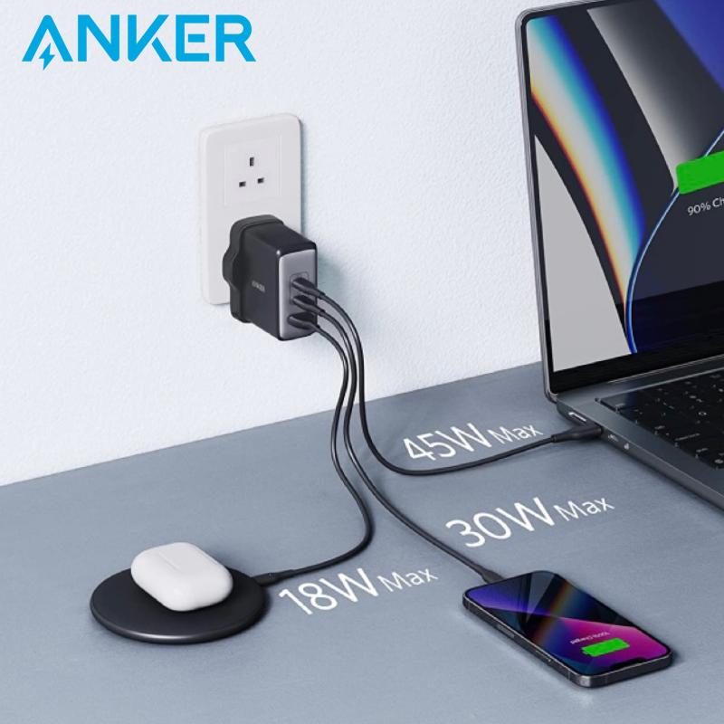 فيشة شحن جدارية Anker Powerport 736 Nano II 100W USB-C Charger Black