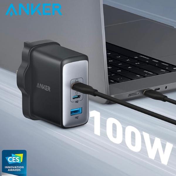 فيشة شحن جدارية Anker Powerport 736 Nano II 100W USB-C Charger Black