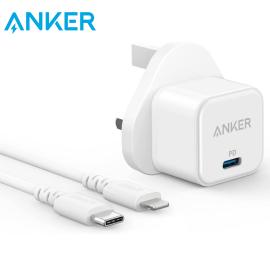 فيشة شحن بقوة 20 واط مع كيبل شحن بطول 0.9 متر من ANKER