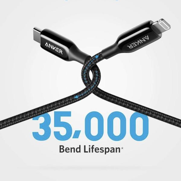 كيبل شحن Anker PowerLine + III USB-C Cable with Lightning Connector 0.9m 3ft