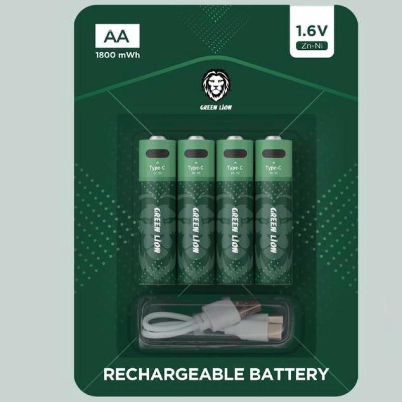 بطاريات AA قابلة لإعادة الشحن ‏1800mVh / 1.6V Zn-Ni من GREEN LION