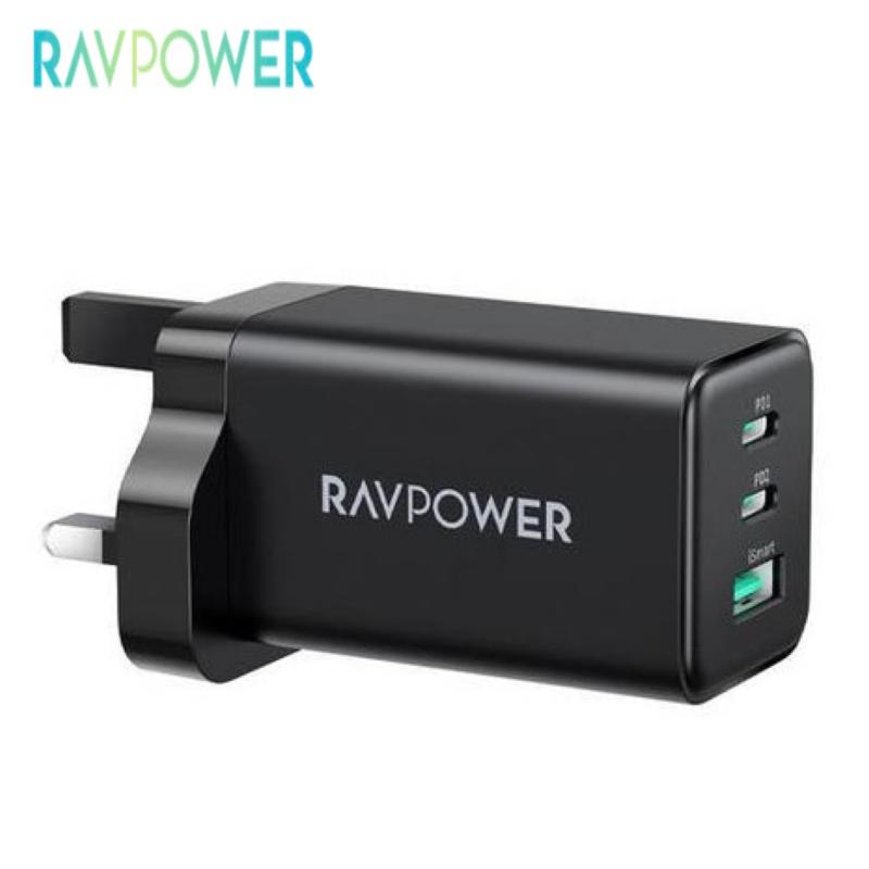 فيشة شحن جدارية بقوة 65 واط 3 منافذ من RAVPOWER