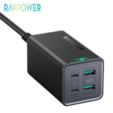 محول شحن لسطح المكتب بقوة 65 واط 4 منافذ من RAVPOWER